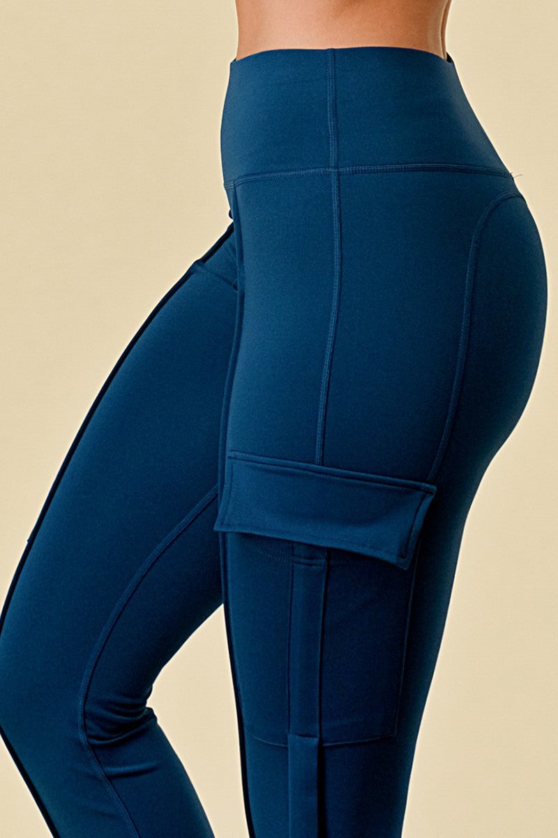 High Waisted Cargo Pocket Flare Yoga Pants