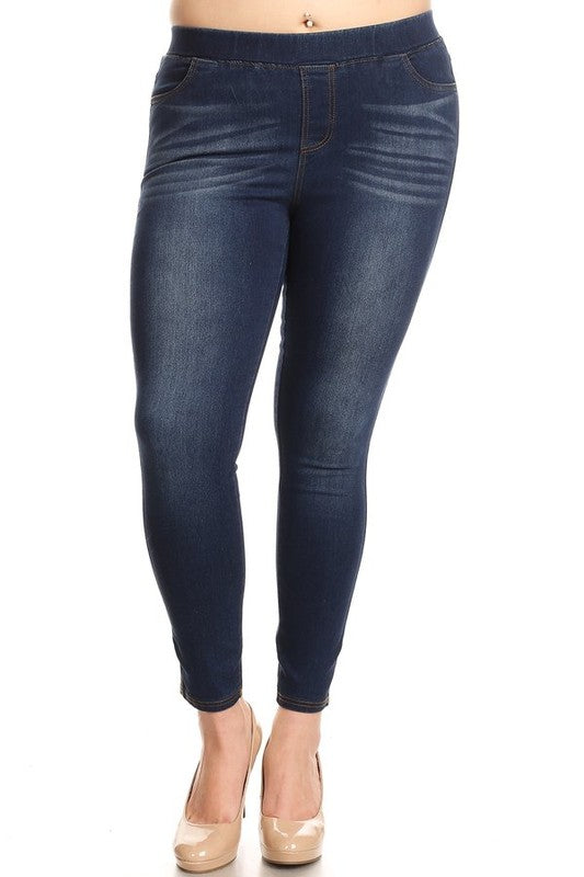 PLUS SIZE DENIM LEGGINGS