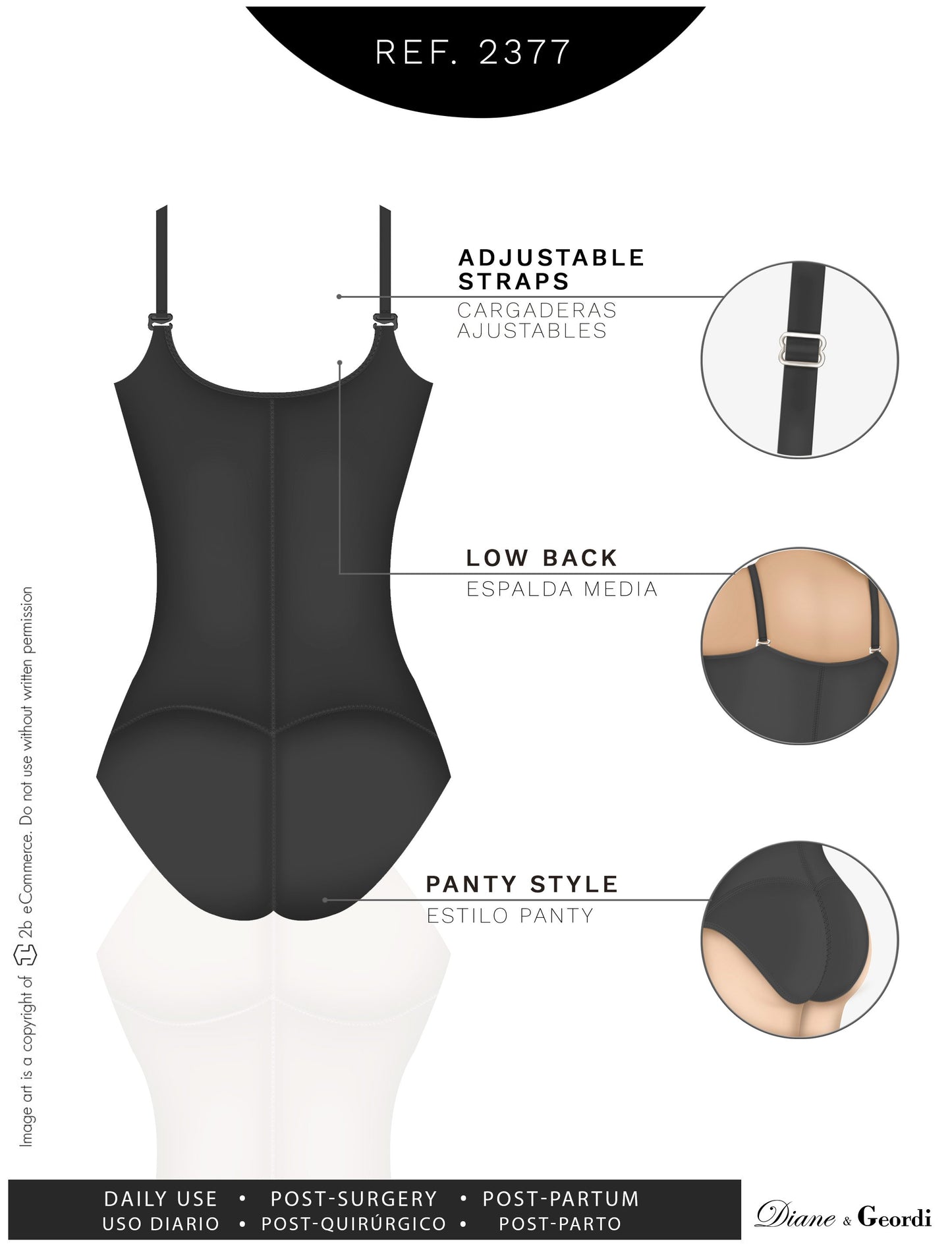 Diane & Geordi 002377 Women's Strapless Bodysuit Shapewear / Microlatex - Pal Negocio