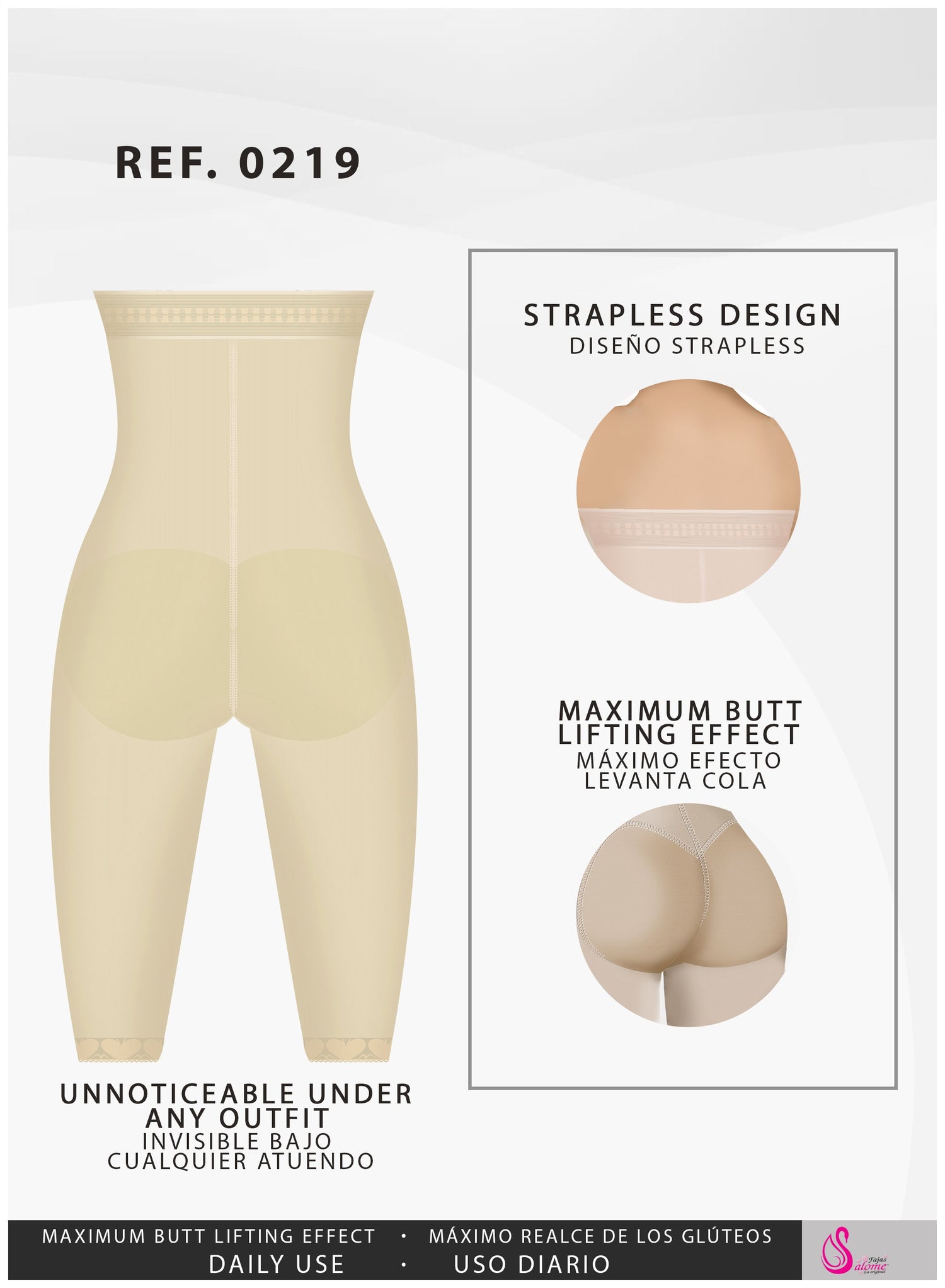 Fajas Salome 0219 | High Waist Compression Shorts for Women | Butt Lifter Capri Shapewear | Powernet - Pal Negocio