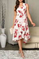 WHITE & RED FLORAL DRESS