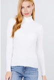 TURTLE NECK VISCOSE RIB SWEATER