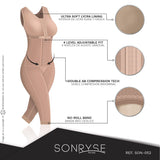 Fajas SONRYSE 052 | Colombian Full Body Shaper for Post Surgery with Built-in Bra | Butt Lifting Effect and Tummy Control - Pal Negocio