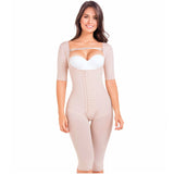 Fajas MariaE 9142 | Long Sleeve Postoperative Shapewear With Over Bust Strap | After Pregnancy Compression Garment - Pal Negocio