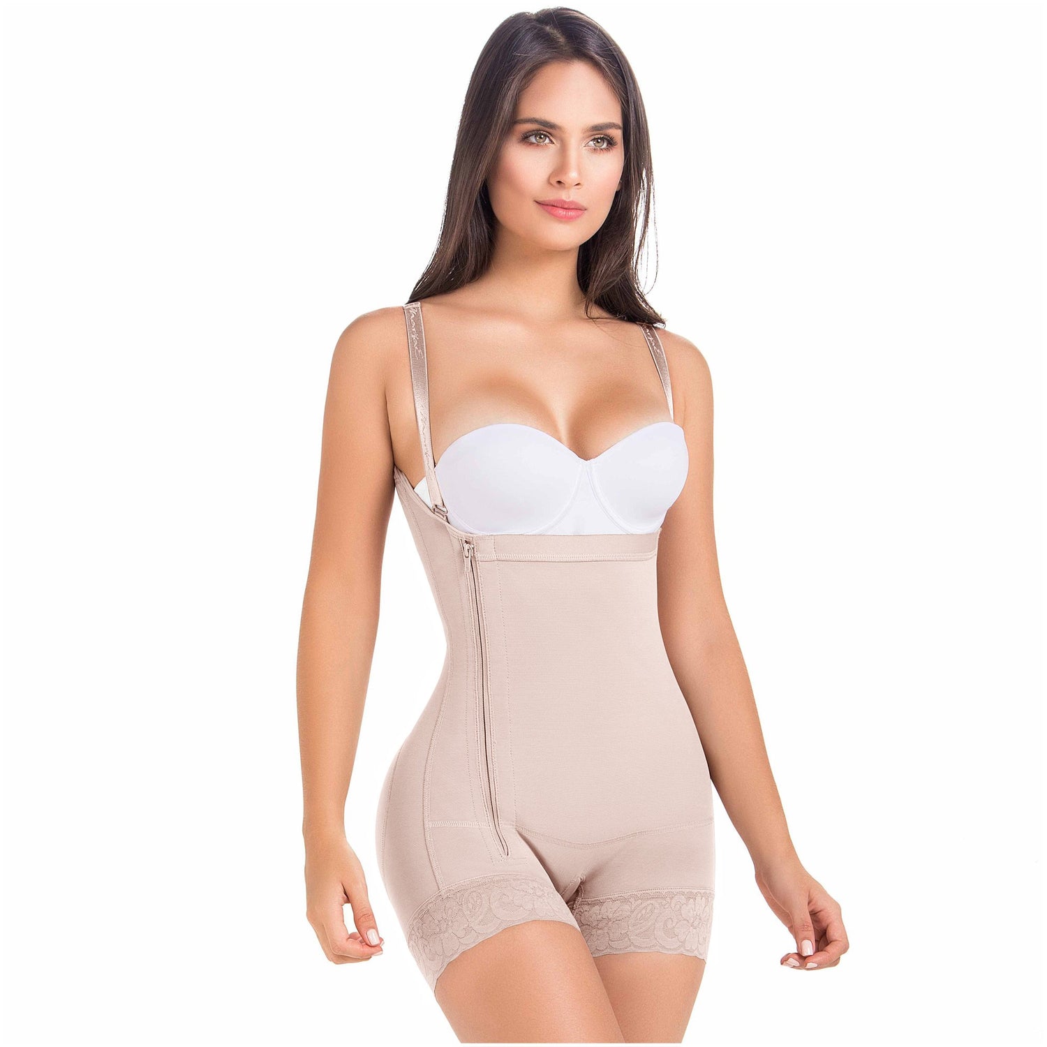 Fajas MariaE 9633 | Postpartum Boyshort Body Shaper for Women | Strapless with Side Zipper - Pal Negocio