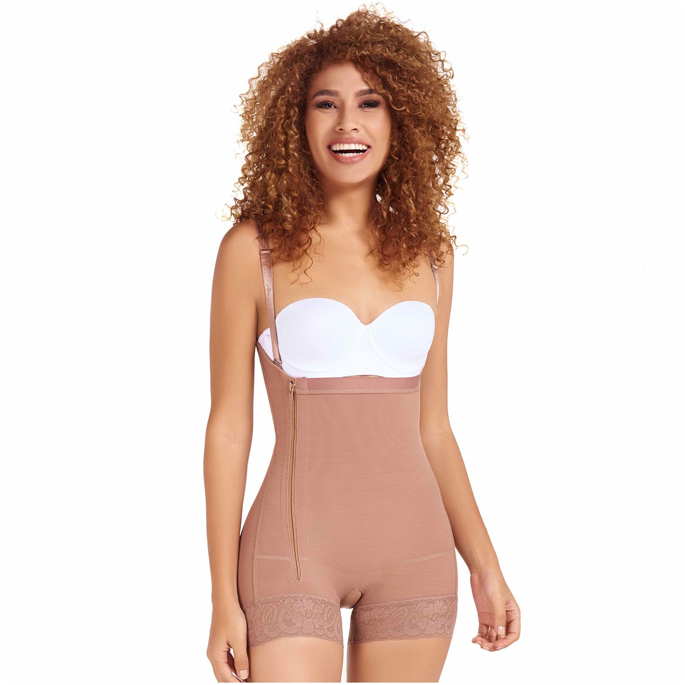 Fajas MariaE 9633 | Postpartum Boyshort Body Shaper for Women | Strapless with Side Zipper - Pal Negocio