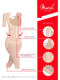 Fajas MariaE 9142 | Long Sleeve Postoperative Shapewear With Over Bust Strap | After Pregnancy Compression Garment - Pal Negocio
