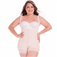 Fajas MariaE 9831 | Postpartum Butt Lifting Body Shaper for Daily Use | Open Bust with Front Zipper - Pal Negocio