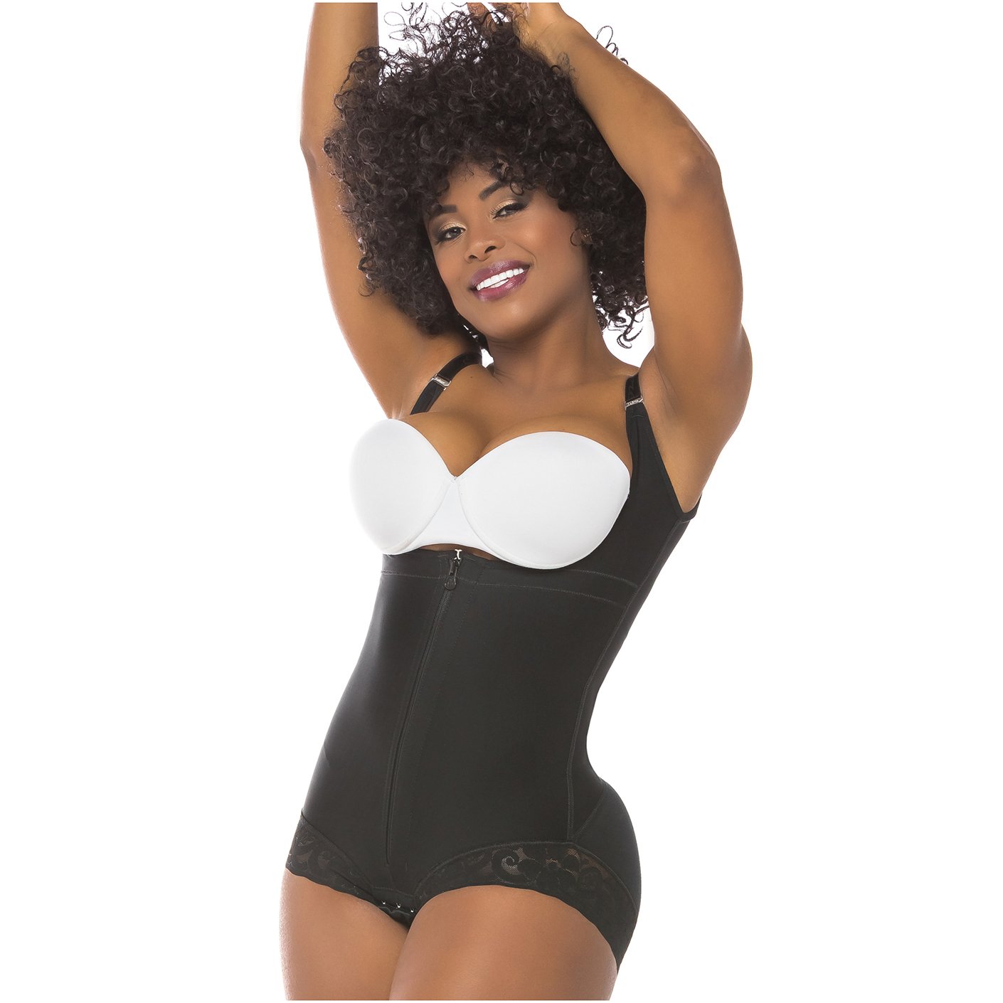 Fajas Salome 0413| Butt Lifter Tummy Control Shapewear for Women | Open Bust Hiphugger Bodysuit | Powernet - Pal Negocio