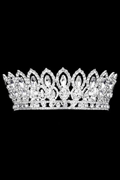 Marquise Stone Accented Pageant Crown Tiara