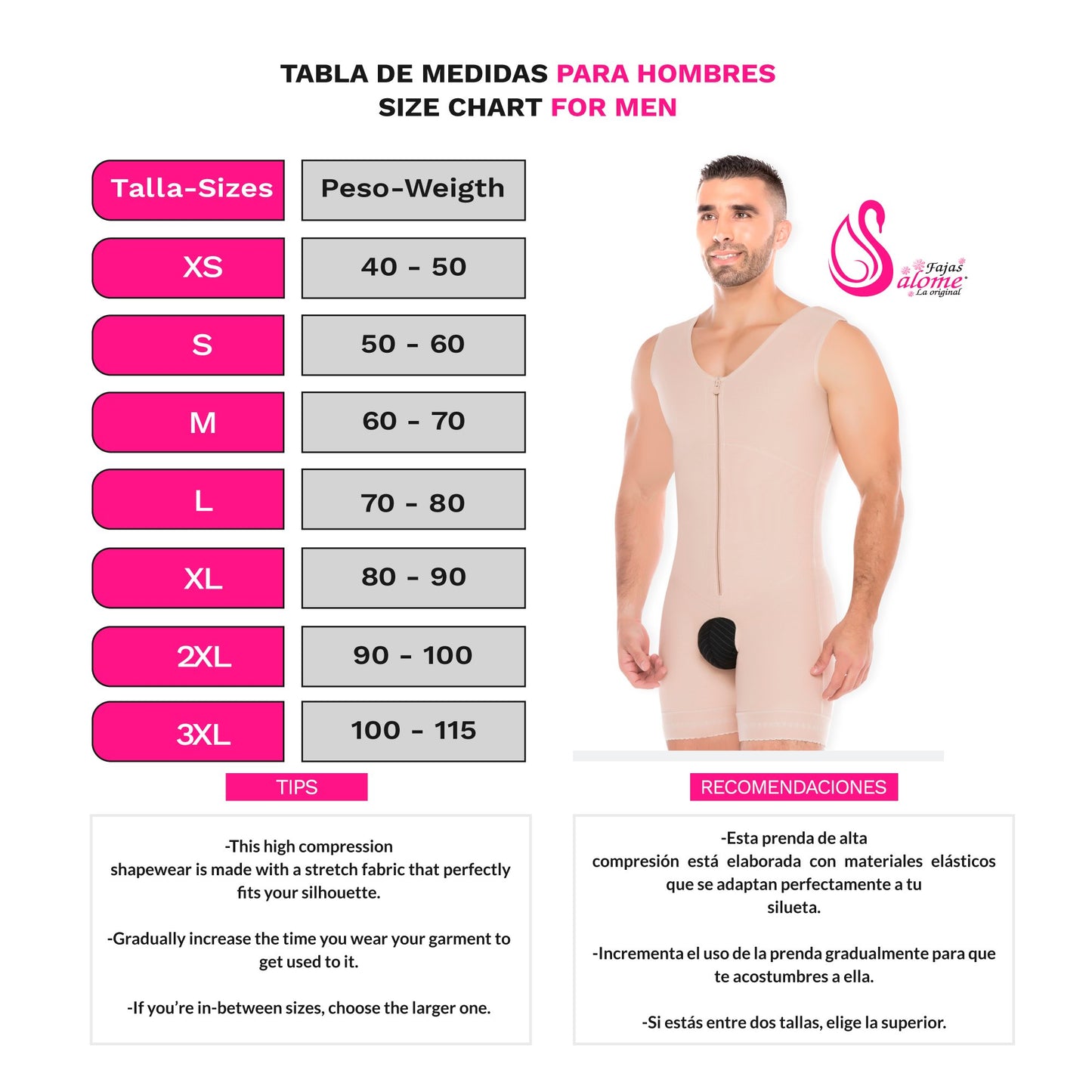 Fajas Salome 0124 | Full Body Shaper for Men | Daily use Compression Shapewear for Men | Powernet - Pal Negocio